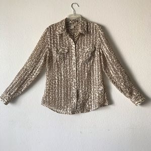Lucky Brand Leopard Print Blouse